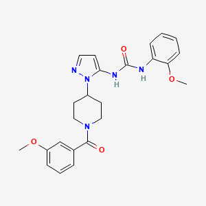 molecular formula C24H27N5O4 B4935283 N-{1-[1-(3-methoxybenzoyl)-4-piperidinyl]-1H-pyrazol-5-yl}-N'-(2-methoxyphenyl)urea 
