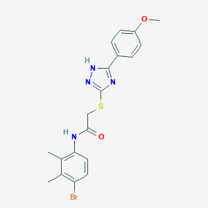 molecular formula C19H19BrN4O2S B493530 N-(4-bromo-2,3-dimethylphenyl)-2-{[5-(4-methoxyphenyl)-4H-1,2,4-triazol-3-yl]sulfanyl}acetamide 