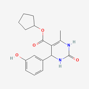 molecular formula C17H20N2O4 B4935346 cyclopentyl 4-(3-hydroxyphenyl)-6-methyl-2-oxo-1,2,3,4-tetrahydro-5-pyrimidinecarboxylate 