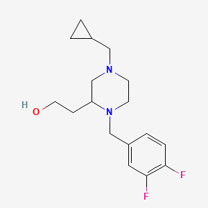 molecular formula C17H24F2N2O B4935350 2-[4-(cyclopropylmethyl)-1-(3,4-difluorobenzyl)-2-piperazinyl]ethanol 
