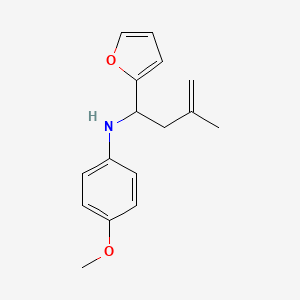 molecular formula C16H19NO2 B4935366 N-[1-(2-furyl)-3-methyl-3-buten-1-yl]-4-methoxyaniline 