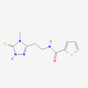 molecular formula C10H12N4OS2 B493537 N-[2-(4-methyl-5-sulfanyl-4H-1,2,4-triazol-3-yl)ethyl]-2-thiophenecarboxamide 