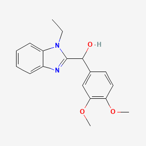 molecular formula C18H20N2O3 B4935370 (3,4-dimethoxyphenyl)(1-ethyl-1H-benzimidazol-2-yl)methanol 