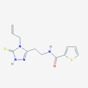 molecular formula C12H14N4OS2 B493538 N-[2-(4-allyl-5-sulfanyl-4H-1,2,4-triazol-3-yl)ethyl]-2-thiophenecarboxamide 