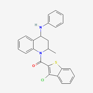 molecular formula C25H21ClN2OS B4935392 1-[(3-chloro-1-benzothien-2-yl)carbonyl]-2-methyl-N-phenyl-1,2,3,4-tetrahydro-4-quinolinamine 