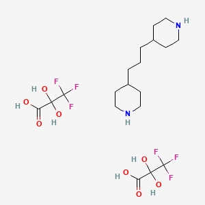 molecular formula C19H32F6N2O8 B4935404 3,3,3-trifluoro-2,2-dihydroxypropanoic acid - 4,4'-(1,3-propanediyl)dipiperidine (2:1) 