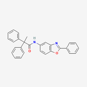molecular formula C28H22N2O2 B4935407 2,2-diphenyl-N-(2-phenyl-1,3-benzoxazol-5-yl)propanamide 
