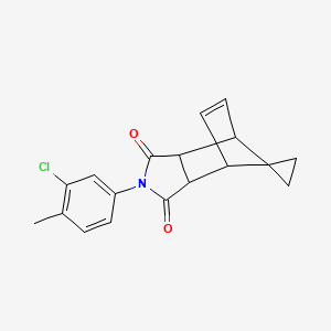 molecular formula C18H16ClNO2 B4935413 4'-(3-chloro-4-methylphenyl)-4'-azaspiro[cyclopropane-1,10'-tricyclo[5.2.1.0~2,6~]decane]-8'-ene-3',5'-dione 