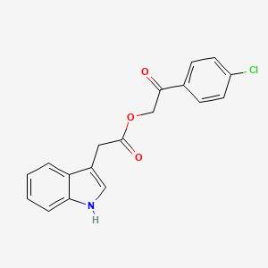 molecular formula C18H14ClNO3 B4935419 2-(4-chlorophenyl)-2-oxoethyl 1H-indol-3-ylacetate 