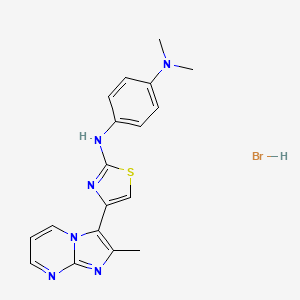 N,N-dimethyl-N'-[4-(2-methylimidazo[1,2-a]pyrimidin-3-yl)-1,3-thiazol-2-yl]-1,4-benzenediamine hydrobromide
