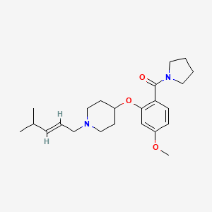 molecular formula C23H34N2O3 B4935435 4-[5-methoxy-2-(1-pyrrolidinylcarbonyl)phenoxy]-1-[(2E)-4-methyl-2-penten-1-yl]piperidine 