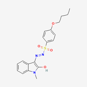 molecular formula C19H21N3O4S B4935440 4-butoxy-N'-(1-methyl-2-oxo-1,2-dihydro-3H-indol-3-ylidene)benzenesulfonohydrazide 