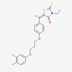 molecular formula C23H25NO3S2 B4935449 5-{4-[3-(3,4-dimethylphenoxy)propoxy]benzylidene}-3-ethyl-2-thioxo-1,3-thiazolidin-4-one 