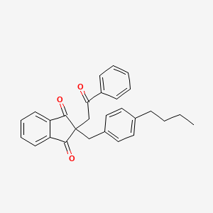 molecular formula C28H26O3 B4935450 2-(4-butylbenzyl)-2-(2-oxo-2-phenylethyl)-1H-indene-1,3(2H)-dione 