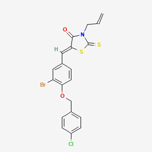 molecular formula C20H15BrClNO2S2 B4935461 3-allyl-5-{3-bromo-4-[(4-chlorobenzyl)oxy]benzylidene}-2-thioxo-1,3-thiazolidin-4-one 