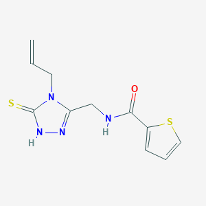molecular formula C11H12N4OS2 B493547 N-[(4-allyl-5-sulfanyl-4H-1,2,4-triazol-3-yl)methyl]-2-thiophenecarboxamide 
