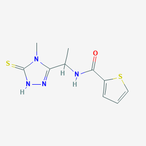 molecular formula C10H12N4OS2 B493548 N-[1-(4-methyl-5-sulfanyl-4H-1,2,4-triazol-3-yl)ethyl]-2-thiophenecarboxamide 