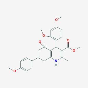 molecular formula C27H29NO6 B4935498 methyl 4-(2,4-dimethoxyphenyl)-7-(4-methoxyphenyl)-2-methyl-5-oxo-1,4,5,6,7,8-hexahydro-3-quinolinecarboxylate 