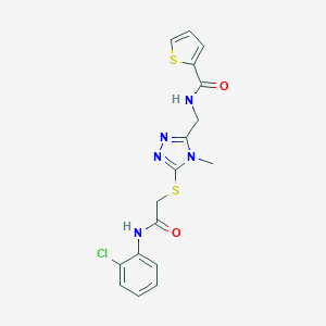 molecular formula C17H16ClN5O2S2 B493550 N-[(5-{[2-(2-chloroanilino)-2-oxoethyl]sulfanyl}-4-methyl-4H-1,2,4-triazol-3-yl)methyl]-2-thiophenecarboxamide 