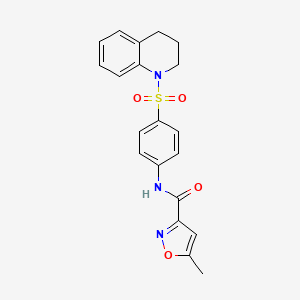 molecular formula C20H19N3O4S B4935562 N-[4-(3,4-dihydro-1(2H)-quinolinylsulfonyl)phenyl]-5-methyl-3-isoxazolecarboxamide 