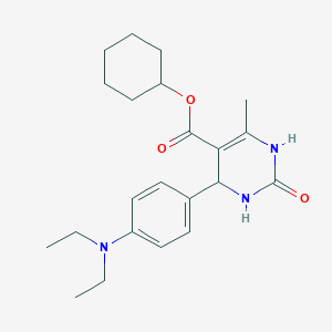 molecular formula C22H31N3O3 B4935590 cyclohexyl 4-[4-(diethylamino)phenyl]-6-methyl-2-oxo-1,2,3,4-tetrahydro-5-pyrimidinecarboxylate 