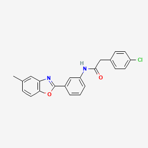 molecular formula C22H17ClN2O2 B4935602 2-(4-chlorophenyl)-N-[3-(5-methyl-1,3-benzoxazol-2-yl)phenyl]acetamide 