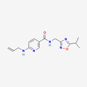 molecular formula C15H19N5O2 B4935607 6-(allylamino)-N-[(5-isopropyl-1,2,4-oxadiazol-3-yl)methyl]nicotinamide 