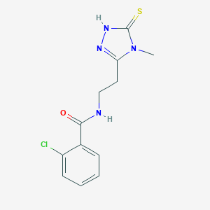 molecular formula C12H13ClN4OS B493562 2-chloro-N-[2-(4-methyl-5-sulfanyl-4H-1,2,4-triazol-3-yl)ethyl]benzamide 