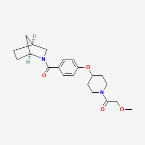 molecular formula C21H28N2O4 B4935626 (1S*,4S*)-2-(4-{[1-(methoxyacetyl)-4-piperidinyl]oxy}benzoyl)-2-azabicyclo[2.2.1]heptane 