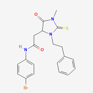 N-(4-bromophenyl)-2-[1-methyl-5-oxo-3-(2-phenylethyl)-2-thioxo-4-imidazolidinyl]acetamide
