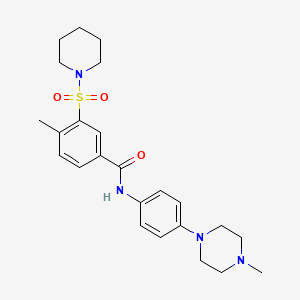 molecular formula C24H32N4O3S B4935663 4-methyl-N-[4-(4-methyl-1-piperazinyl)phenyl]-3-(1-piperidinylsulfonyl)benzamide 