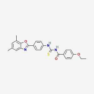 molecular formula C25H23N3O3S B4935671 N-({[4-(5,7-dimethyl-1,3-benzoxazol-2-yl)phenyl]amino}carbonothioyl)-4-ethoxybenzamide 