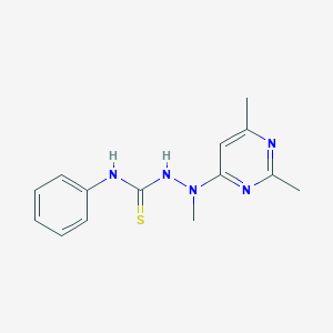molecular formula C14H17N5S B493568 2-(2,6-dimethyl-4-pyrimidinyl)-2-methyl-N-phenylhydrazinecarbothioamide 