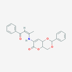 molecular formula C23H21NO5 B493569 7-[[(Z)-4-oxo-4-phenylbut-2-en-2-yl]amino]-2-phenyl-4a,8a-dihydro-4H-pyrano[3,2-d][1,3]dioxin-6-one 
