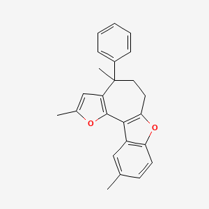 molecular formula C24H22O2 B4935705 2,4,10-trimethyl-4-phenyl-5,6-dihydro-4H-furo[2',3':3,4]cyclohepta[1,2-b][1]benzofuran 