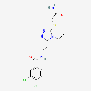 molecular formula C15H17Cl2N5O2S B4935721 N-(2-{5-[(2-amino-2-oxoethyl)thio]-4-ethyl-4H-1,2,4-triazol-3-yl}ethyl)-3,4-dichlorobenzamide 