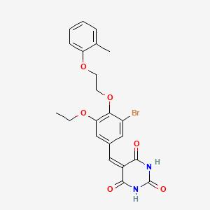 molecular formula C22H21BrN2O6 B4935734 5-{3-bromo-5-ethoxy-4-[2-(2-methylphenoxy)ethoxy]benzylidene}-2,4,6(1H,3H,5H)-pyrimidinetrione 