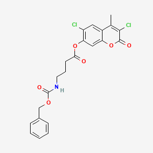 molecular formula C22H19Cl2NO6 B4935749 3,6-dichloro-4-methyl-2-oxo-2H-chromen-7-yl 4-{[(benzyloxy)carbonyl]amino}butanoate 