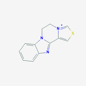 molecular formula C12H10N3S+ B493576 5,6-Dihydro[1,3]thiazolo[4',3':3,4]pyrazino[1,2-a]benzimidazol-4-ium 