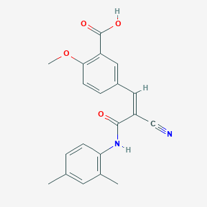 molecular formula C20H18N2O4 B4935760 5-{2-cyano-3-[(2,4-dimethylphenyl)amino]-3-oxo-1-propen-1-yl}-2-methoxybenzoic acid 