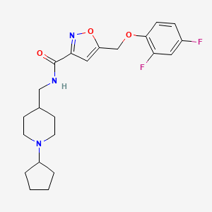molecular formula C22H27F2N3O3 B4935787 N-[(1-cyclopentyl-4-piperidinyl)methyl]-5-[(2,4-difluorophenoxy)methyl]-3-isoxazolecarboxamide 