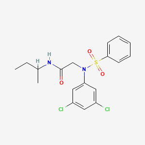 molecular formula C18H20Cl2N2O3S B4935813 N~1~-(sec-butyl)-N~2~-(3,5-dichlorophenyl)-N~2~-(phenylsulfonyl)glycinamide 