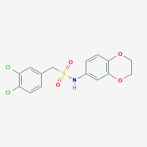 molecular formula C15H13Cl2NO4S B4935821 1-(3,4-dichlorophenyl)-N-(2,3-dihydro-1,4-benzodioxin-6-yl)methanesulfonamide 