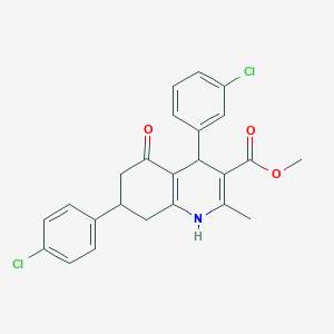 molecular formula C24H21Cl2NO3 B4935826 methyl 4-(3-chlorophenyl)-7-(4-chlorophenyl)-2-methyl-5-oxo-1,4,5,6,7,8-hexahydro-3-quinolinecarboxylate 