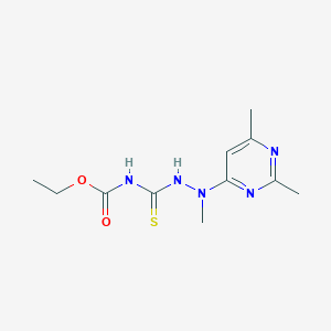 molecular formula C11H17N5O2S B493583 Ethyl [2-(2,6-dimethyl-4-pyrimidinyl)-2-methylhydrazino]carbothioylcarbamate 