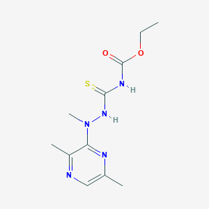 molecular formula C11H17N5O2S B493585 Ethyl [2-(3,6-dimethyl-2-pyrazinyl)-2-methylhydrazino]carbothioylcarbamate 