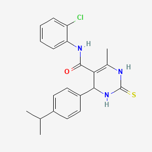 molecular formula C21H22ClN3OS B4935855 N-(2-chlorophenyl)-4-(4-isopropylphenyl)-6-methyl-2-thioxo-1,2,3,4-tetrahydro-5-pyrimidinecarboxamide 