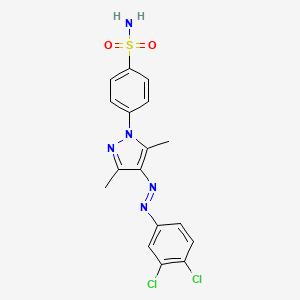 4-{4-[(E)-(3,4-dichlorophenyl)diazenyl]-3,5-dimethyl-1H-pyrazol-1-yl}benzenesulfonamide