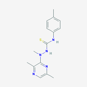 molecular formula C15H19N5S B493587 2-(3,6-dimethyl-2-pyrazinyl)-2-methyl-N-(4-methylphenyl)hydrazinecarbothioamide 