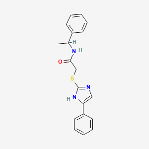 molecular formula C19H19N3OS B4935879 N-(1-phenylethyl)-2-[(4-phenyl-1H-imidazol-2-yl)thio]acetamide 